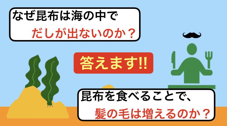 昆布のだしが海の中で出ないのなんでだろう 昆布を食べたら髪の毛が生える 増えるのか について 昆布ログ だしログ